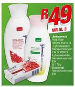 Johnson's Vita Rich Hand & Lyfvloeiroom Verskeidenheid Elk 400ml