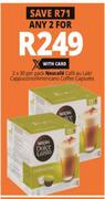Nescafe Cafe au Lait Cappuccino/Americano Coffee Capsules-2 x 30 Per Pack