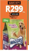 Waggies Beef Dog Food-25Kg