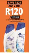 Head & Shoulders Shampoo Assorted-2 x 600ml