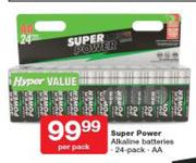 Super Power Alkaline Batteries AA 24 Pack-Per Pack