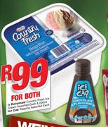 Dairymaid Country Fresh Ice Cream 5Ltr & Ice Cap Topping 2000ml-For Both Each