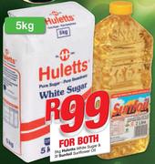 Huletts White Sugar 5kg & Sunfoil Sunflower Oil 2Ltr-For Both