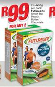 Future Life Smart Bar Peanut Butter/Chocolate-2x4x50g Per Pack