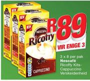 Nescafe Ricoffy Kits Cappuccino Verskeidenheid-3x8 Per Pak