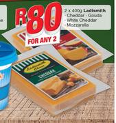 Ladismith Cheddar, Gouda, White Cheddar, Mozzarella-2x400g