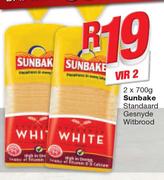 Sunbake Standaard Gesnyde Witbrood-2x700g