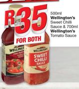 Wellington's Sweet Chilli Sauce 500ml & Wellington's  Tomato Sauce 700ml-For Both