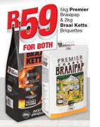 Premier Braaipap 5kg & Braai Ketts Briquettes 2kg-For Both