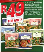 Natures Garden Mixed Vegetables/Garden Peas/Garden Mix/Stir Fry/Country Mix/Chef's Choice-7x250g