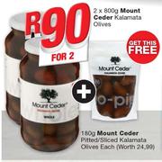 Mount Ceder Kalamata Olives 2x800g  With Free Mount Ceder Pitted/ Sliced Kalamata Olives