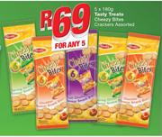 Tasty Treats Cheezy Bites Crackers-5x180g