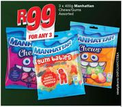Manhattan Chews/Gums-3x400g