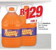 Sunfirst 8% Orange Squash Concentrate-2x5Ltr