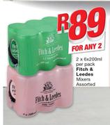 Fitch & Leedes  Mixers-2x6x200ml Per Pack