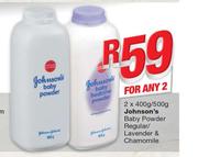 Johnson’s Baby Powder Regular/Lavender & Chamomile-2x400g/500g
