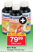 Star Kids Omega 3/Cod Liver-200ml Each