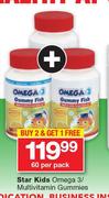Star Kids Omega 3/Multiivitamin Gummies-60 Per Pack