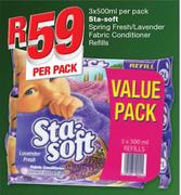 Sta Soft Spring Fresh/Lavender Fabric Conditioner Refills-3 x 500ml Per Pack