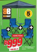 4 Bush Baby Spider Chairs & 1 Bush Baby Gazebo