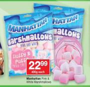 Manhattan Pink & White Marshmallows-400g Each