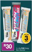 PVM Energy Bars Assorted-3 x 45g