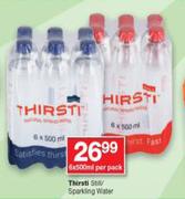 Thirsti Still/Sparkling Water-6 x 500ml Per Pack