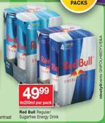 Red Bull Regular/Sugarfree Energy Drink-4 x 200ml Per Pack