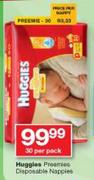 Huggies Preemies Disposable Nappies-30 Per Pack