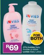 Lovies Baby Powder 400g & Lovies Baby Lotion 500ml-For Both