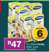 Purity Baby Juice Assorted-6  x 200ml