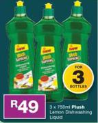 Plush Lemon Dishwashing Liquid-3 x 750ml
