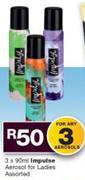Impulse Aerosol For Ladies Assorted-3 x 90ml