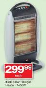 SCE 3 Bar 1400 Watt Halogen Heater