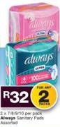 Always Sanitary Pads Assorted-2 x 7/8/9/10 Per Pack