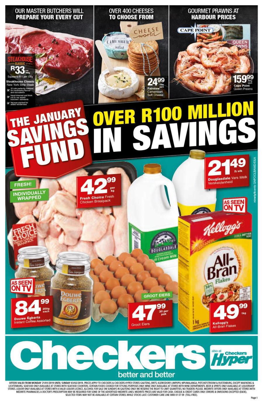 Checkers Gauteng, Mpumalanga, Limpopo, North West : January Savings Specials  (21 Jan - 03 Feb 2019) — m.