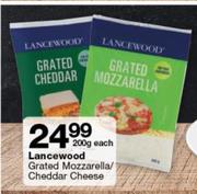 Lancewood Grated Mozzarella/Cheddar Cheese 200g-Each