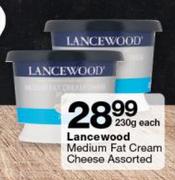 Lancewood Medium Fat Cream Cheese 230g-Each