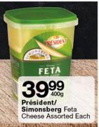 President/Simonsberg Feta Cheese 400g-Each