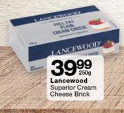 Lancewood Superior Cream Cheese Brick 250g-Each