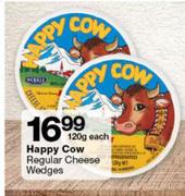 Happy Cow Regular Cheese Wedges 120g-Each