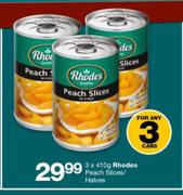 Rhodes Peach Slices/Halves-Any 3X410g