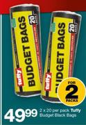 Tuffy Budget Black Bags-2 x 20 Per Pack
