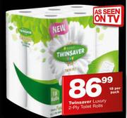 Twinsaver Luxury 2 Ply Toilet Rolls-18 Per Pack