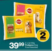 Pedigree Dog Food Assorted-2 x 4 x 100g