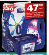 Omo Auto Washing Powder-2Kg/Liquid Detergent-1.5Ltr/17 Capsules-Each