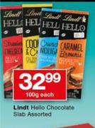 Lindt Hello Chocolate Slab Assorted-100g each
