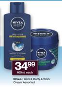 Nivea Hand & Body Lotion Cream Assorted-400ml Each