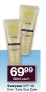 Everysun SPF 50 Even Tone Sun Care-50ml Each