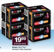 Kotex Ultra Thin Sanitary Pads Assorted-8/10 Per Pack